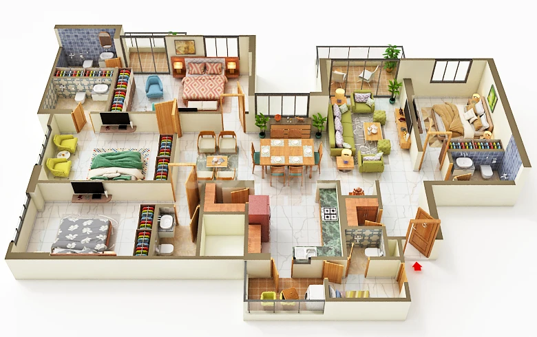 4 BHK Elegance Floor Plan - Adani Amaris
