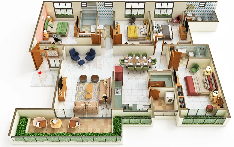 4 BHK Elegance Floor Plan - Span Capital Shivanta