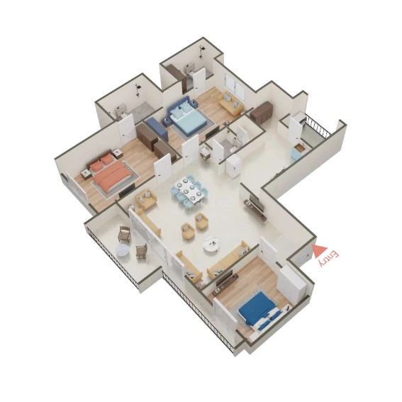 3 BHK Elegance Floor Plan - Bansari Prominence