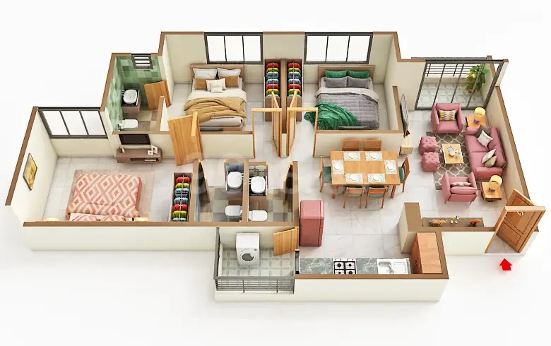 3 BHK Elegance Floor Plan - Empire Skypark
