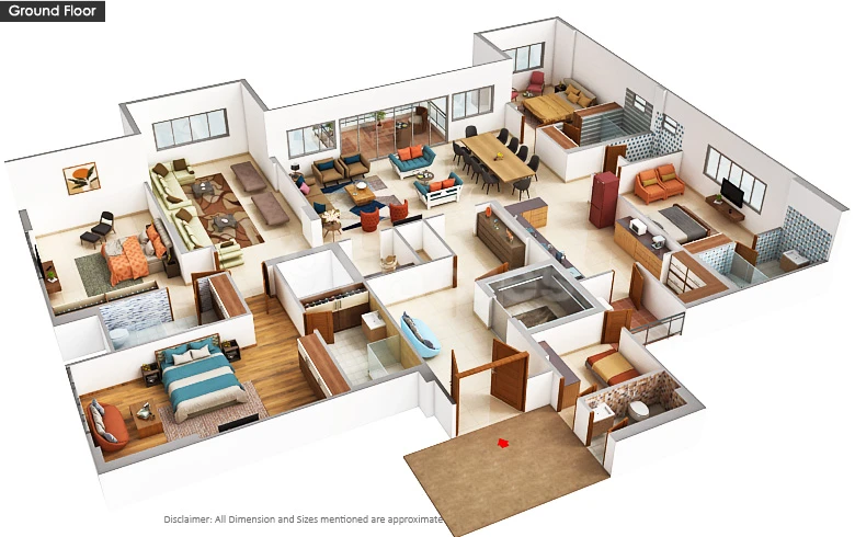 4 BHK Elegance Floor Plan - The Sovereign